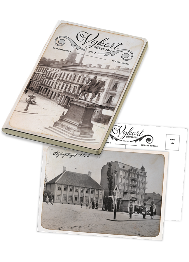 Göteborgsvykort med 20 olika historiska motiv från Göteborgs arkiv